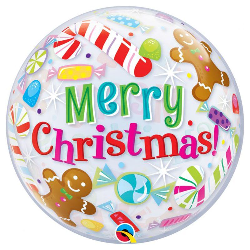 Qualatex - Christmas Candies & Treats Bubble Balloon - 22-inch