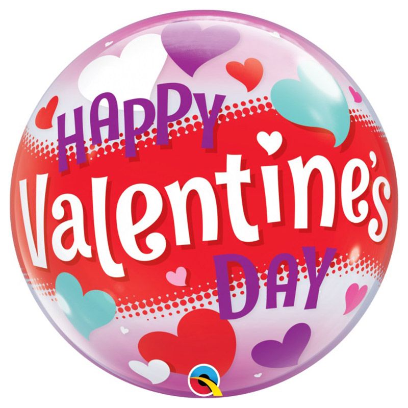 Qualatex - Happy Valentines Day Hearts Bubble Balloon