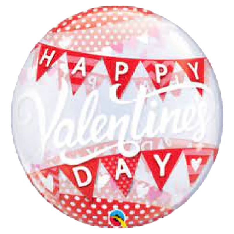 Qualatex - Valentines Day Banners Bubble Balloon - 22In