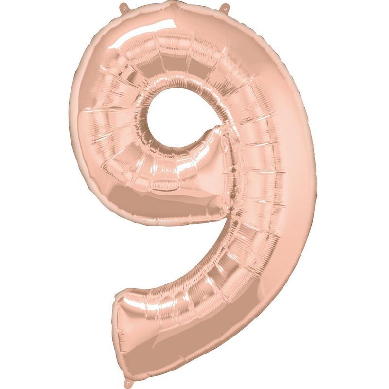 Qualatex - Rose Gold Foil Balloon #9 Shape 34in