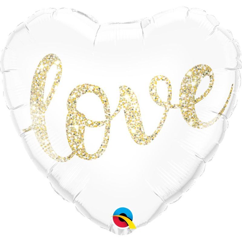 Qualatex - Love Glitter Gold 18in Foil