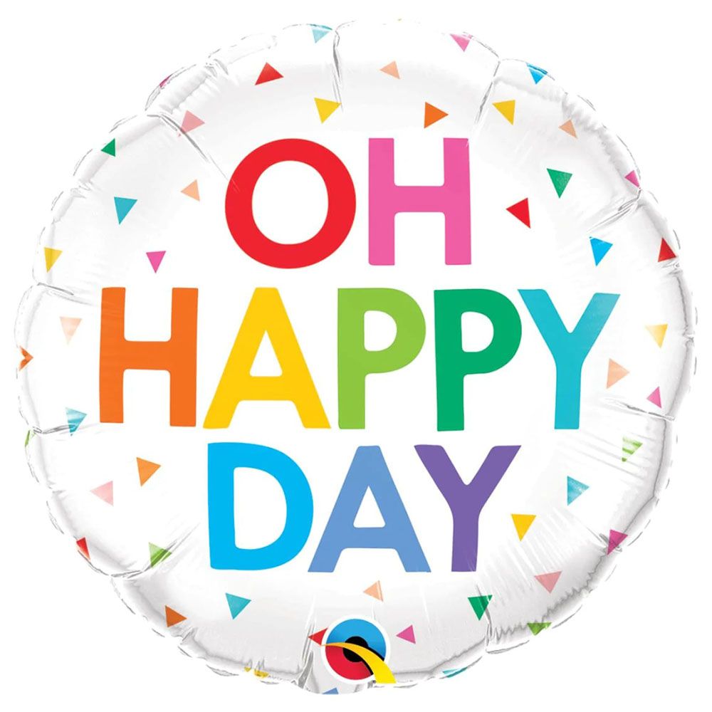 Amscan - Oh Happy Day Rainbow Confetti Round Foil Balloon - 18 Inch