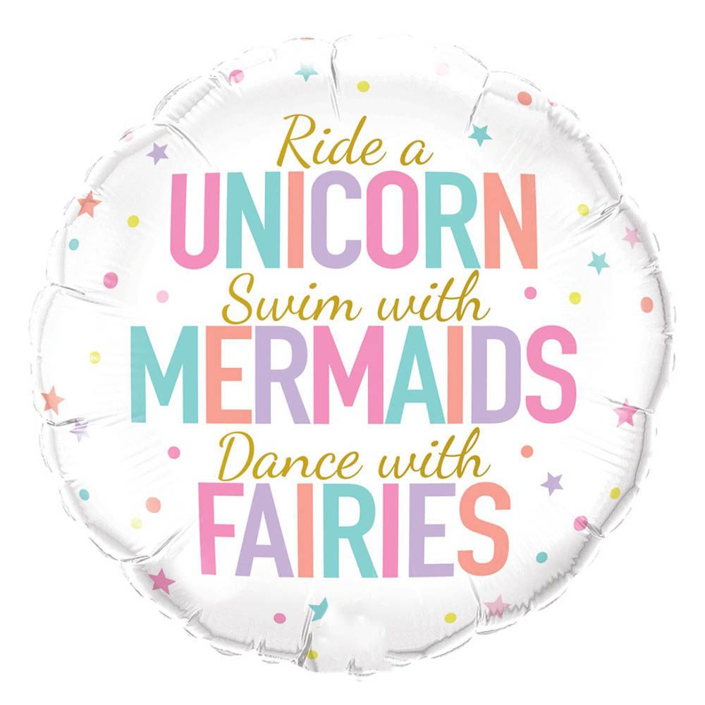 Qualatex - Unicorn Mermaids Fairies Foil Balloon 18 Inch