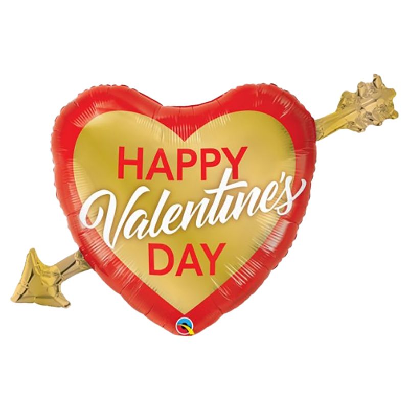 Qualatex - Valentines Golden Arrow Balloon - 39Inch