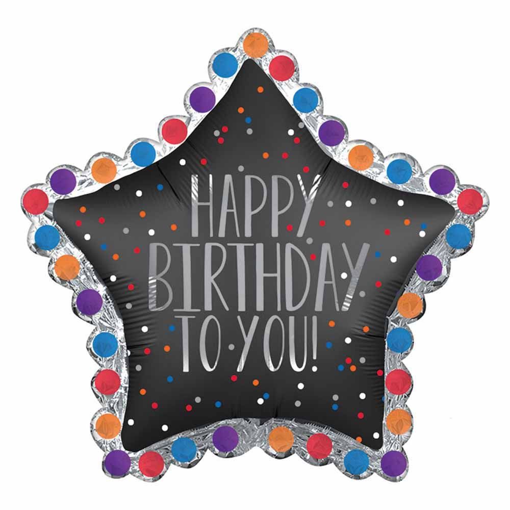 Anagram - Happy Birthday To You Star Foil Balloon 34 x 32 Inch