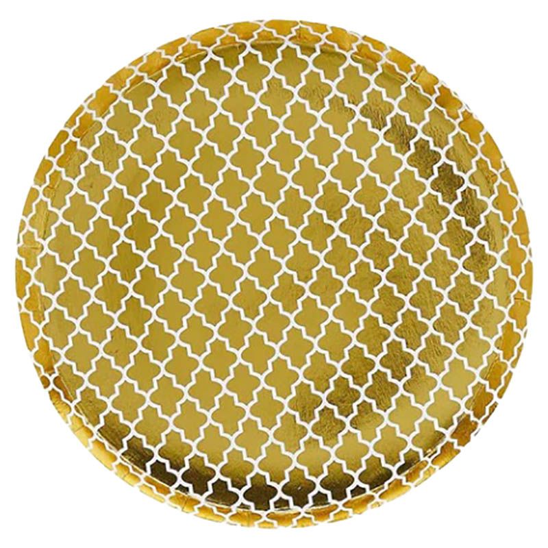 Hootyballoo - Eid Cocktail Paper Plates - Gold - 8pcs