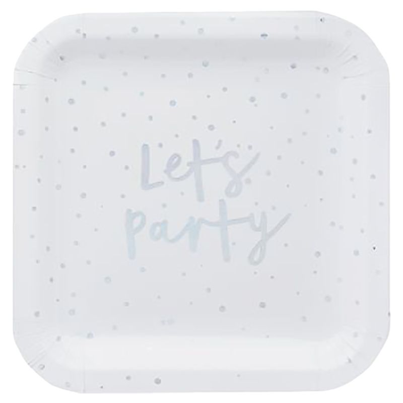 Hootyballoo - 'Lets Party' Paper Plates - 9-Inch - 8pcs - Iridescent