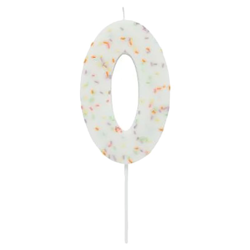 Hootyballoo - Jumbo Number '0' Sprinkle Candle 