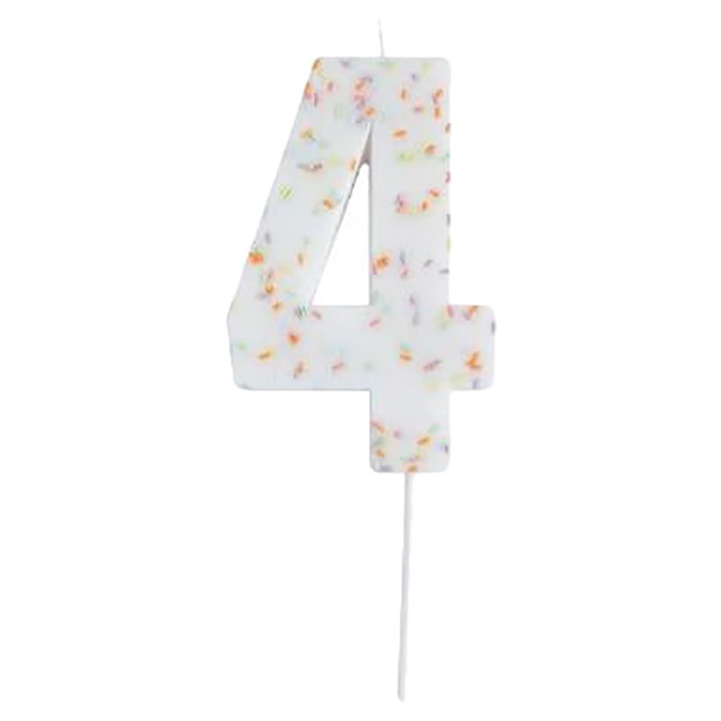 Hootyballoo - Jumbo Number '4' Sprinkle Candle 