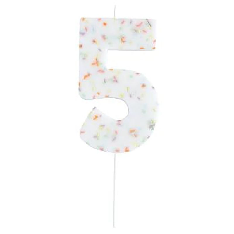 Hootyballoo - Jumbo Number '5' Sprinkle Candle 