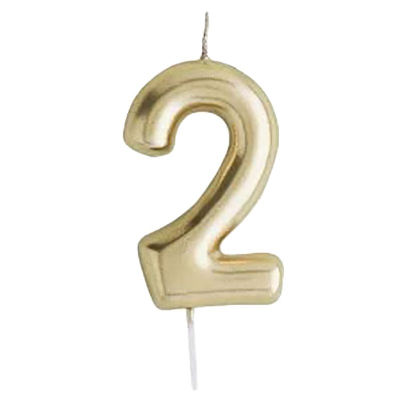 Hootyballoo - Number '2' Candle - Gold