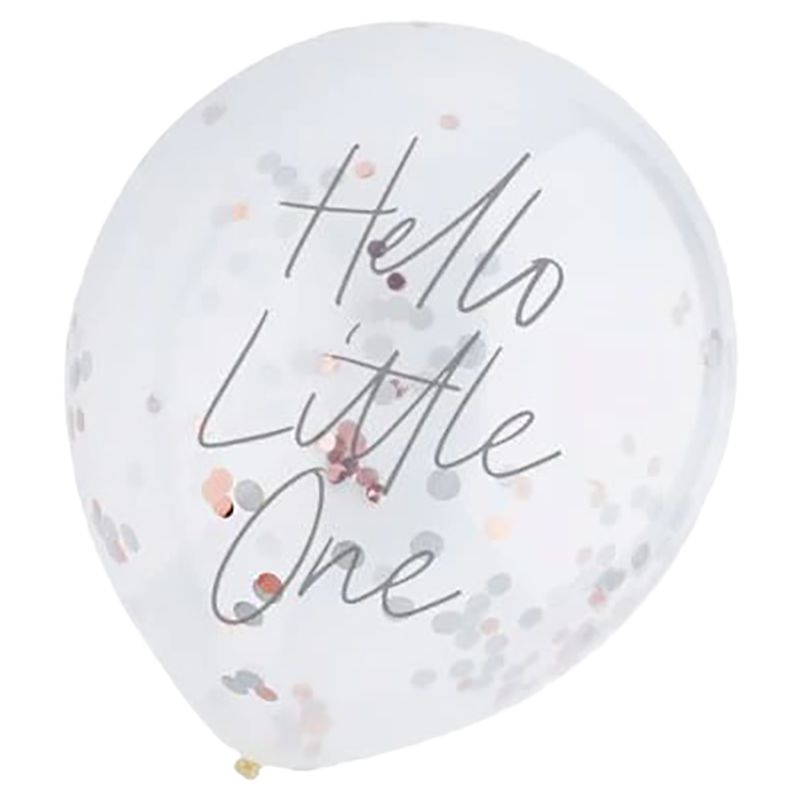 Hootyballoo - Hello Little One' Confetti Filled Latex Balloons - 5pcs