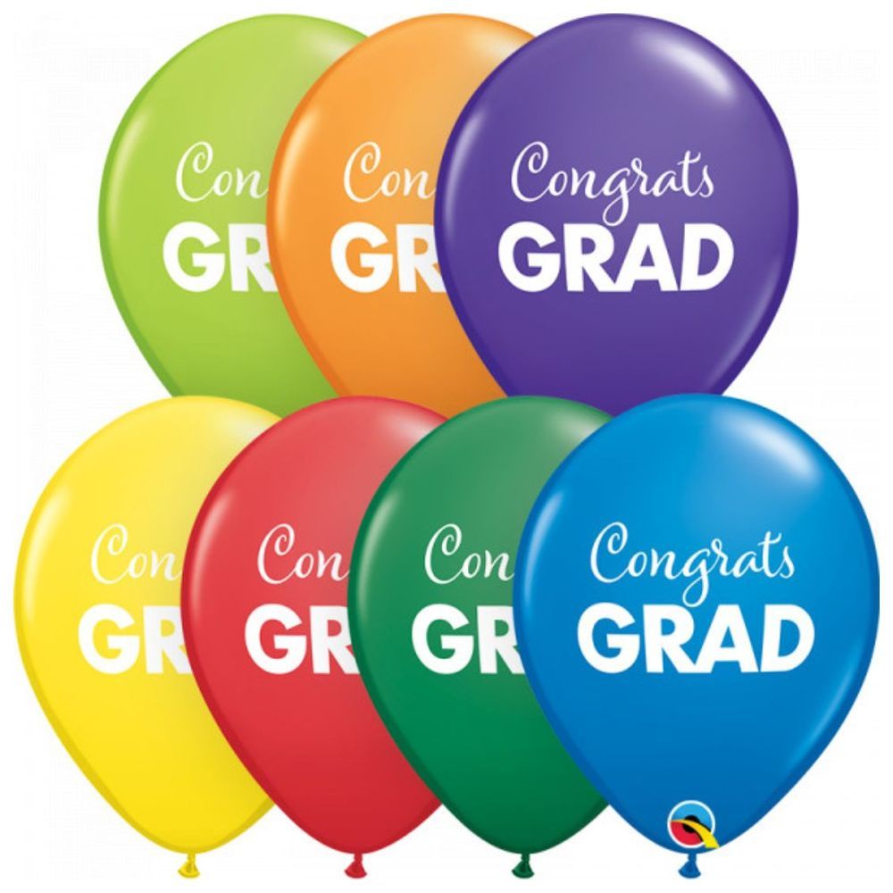 Qualatex - Carnival Simply Congrats Grad - عبوة من 25 قطعة - متنوعة