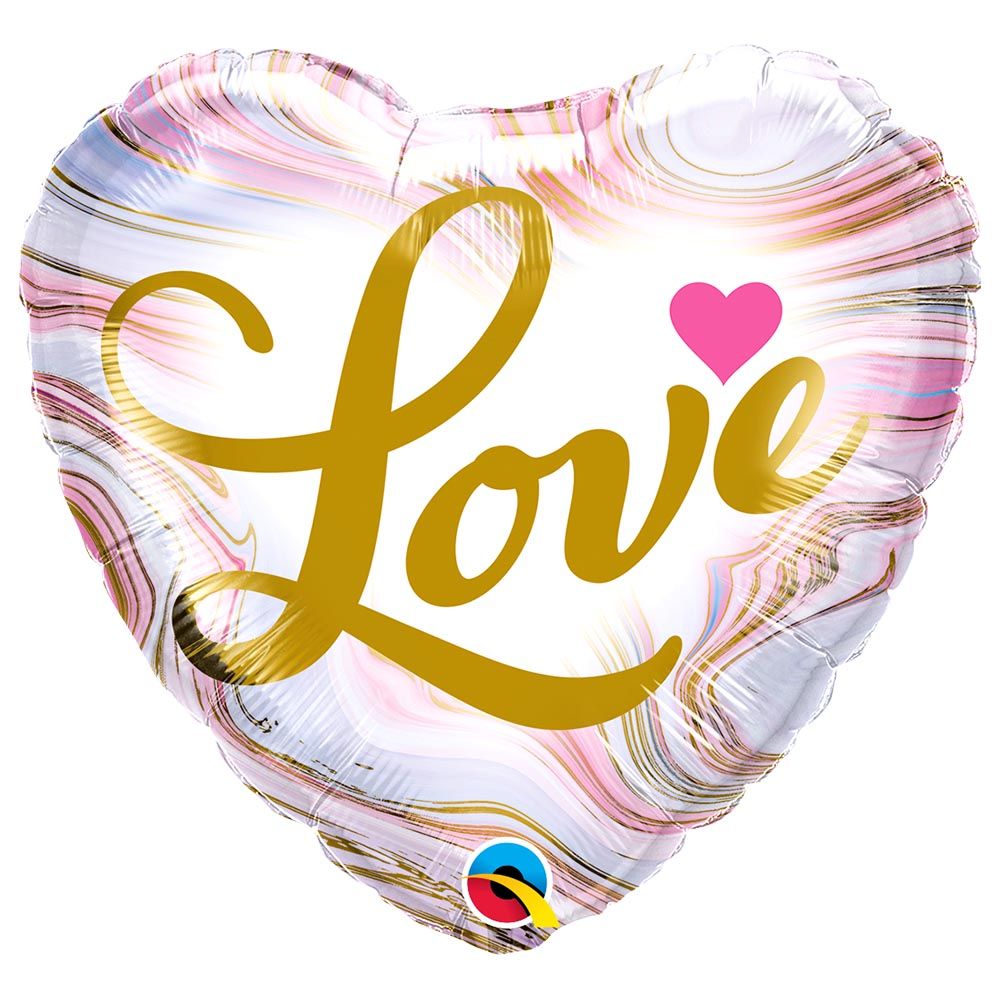 Qualatex - Heart Love Colorful Marble Foil Balloon - 18-inch