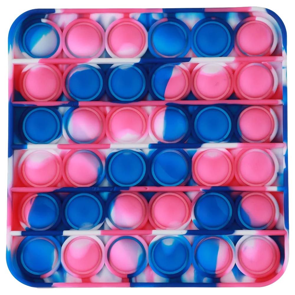 Squizz Toys - Pop The Bubble Square Tie Toy - Blue/Pink