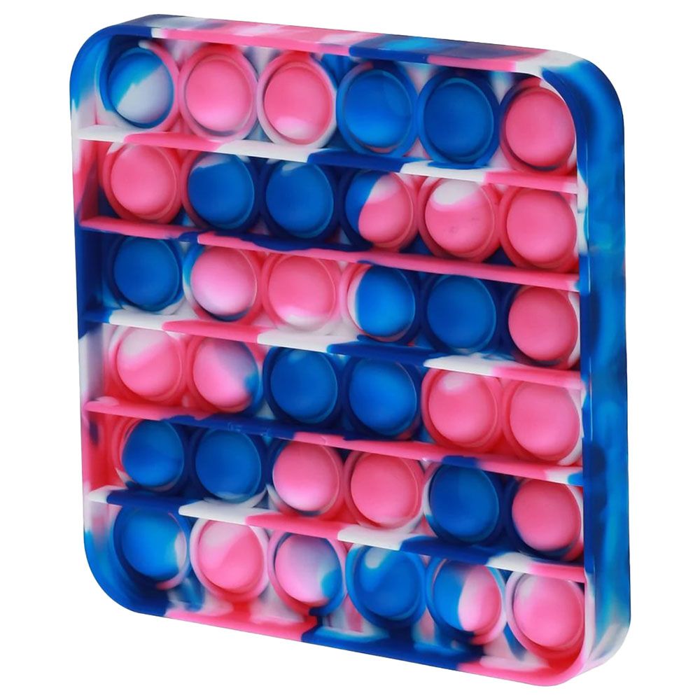 Squizz Toys - Pop The Bubble Square Tie Toy - Blue/Pink