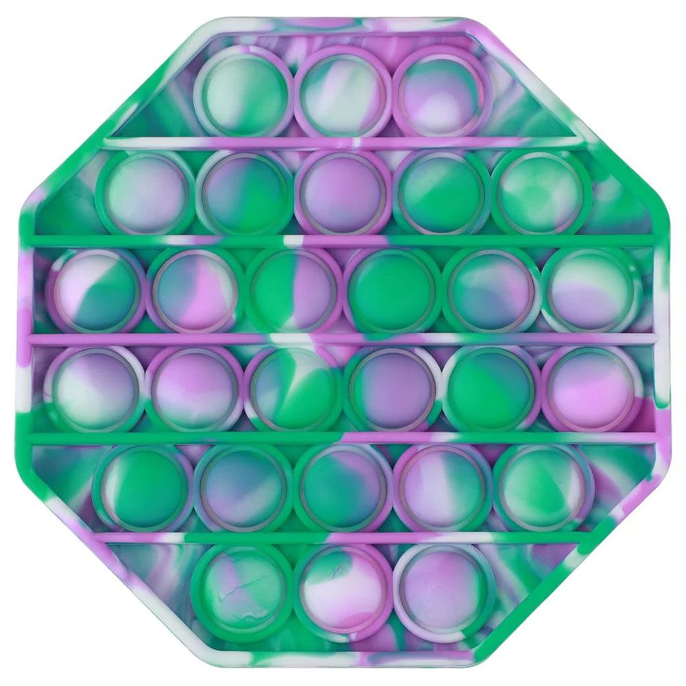 Squizz Toys - Pop The Bubble Octagonal Tie Toy - Green/Purple