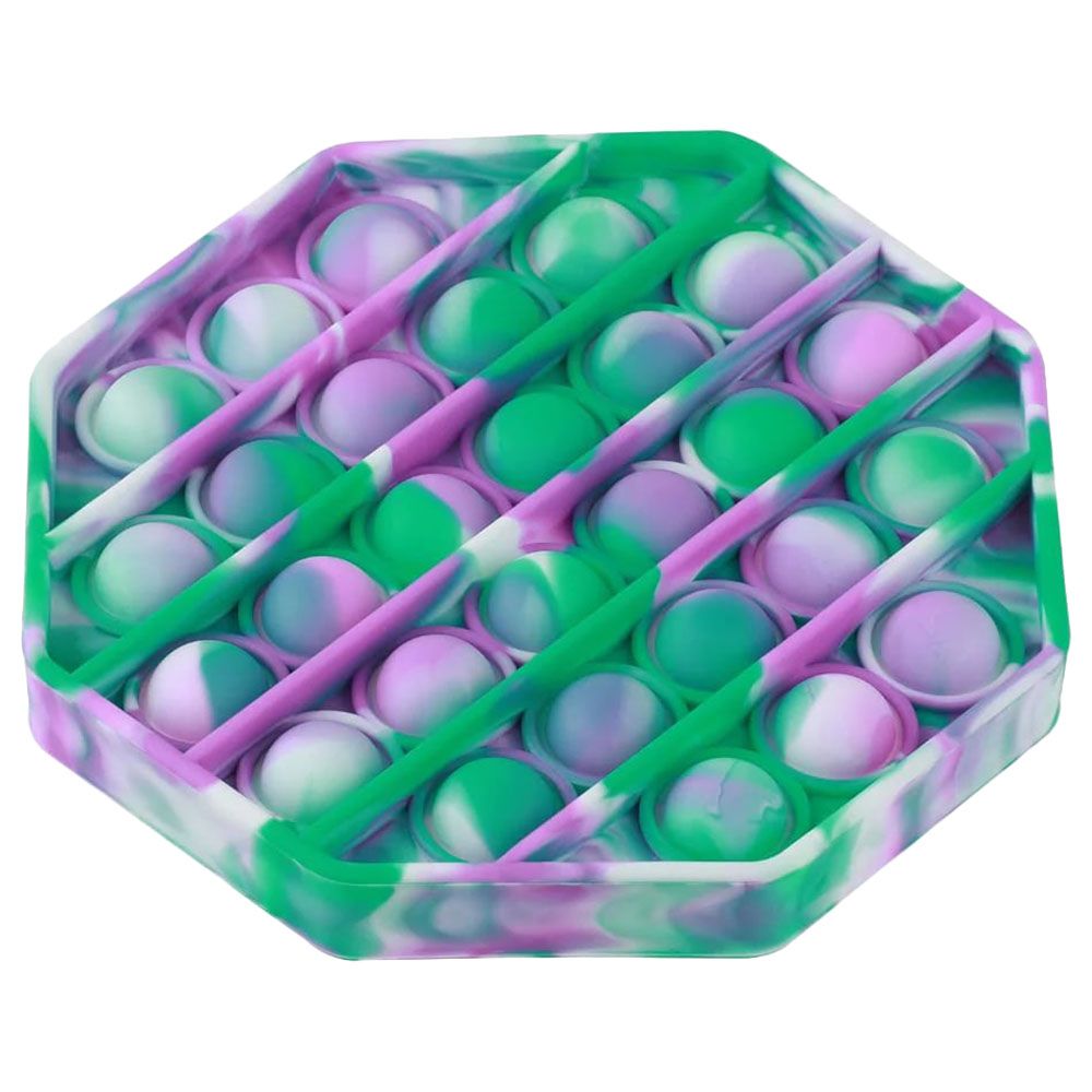 Squizz Toys - Pop The Bubble Octagonal Tie Toy - Green/Purple