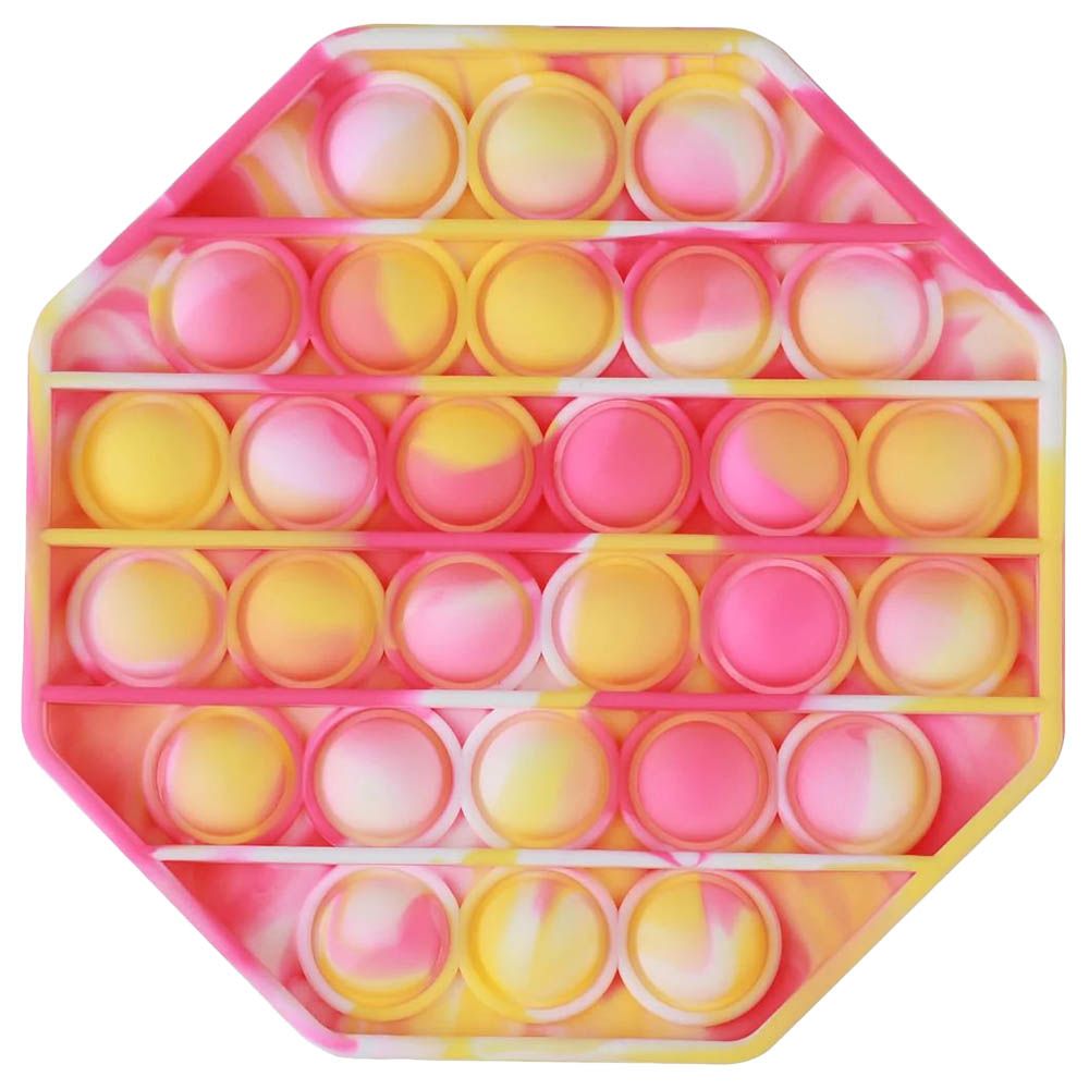 Squizz Toys - Pop The Bubble Octagonal Tie Toy - Yellow/Pink