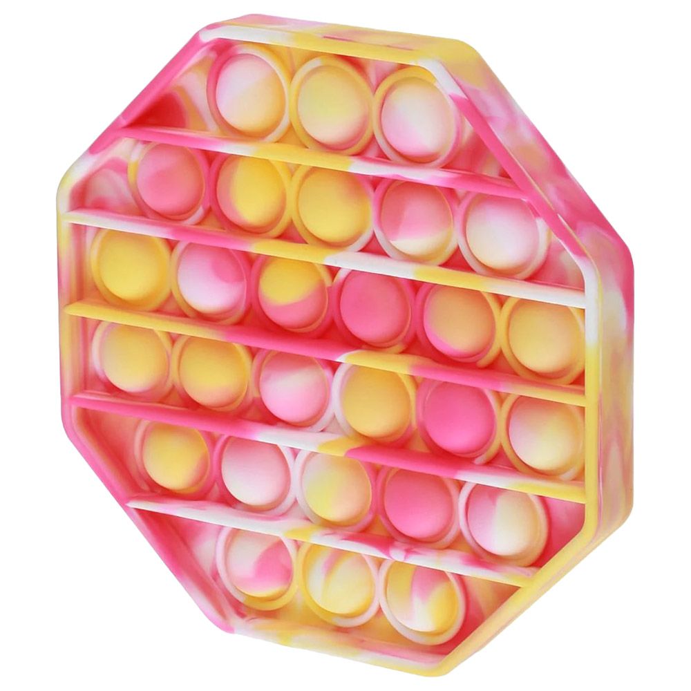 Squizz Toys - Pop The Bubble Octagonal Tie Toy - Yellow/Pink