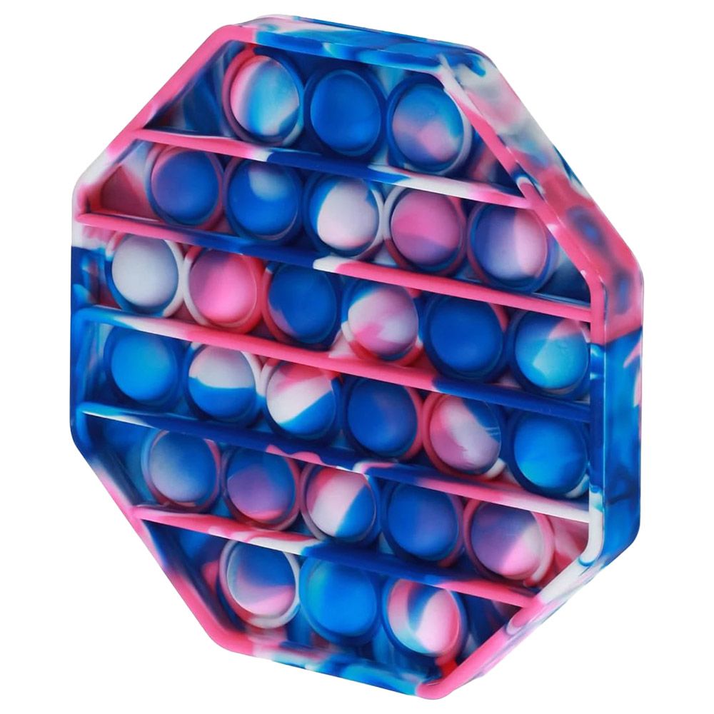 Squizz Toys - Pop The Bubble Octagonal Tie Toy - Blue/Pink