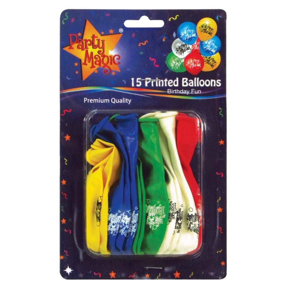 Party Zone - Party Magic Birthday Fun Printed Balloons 15pcs