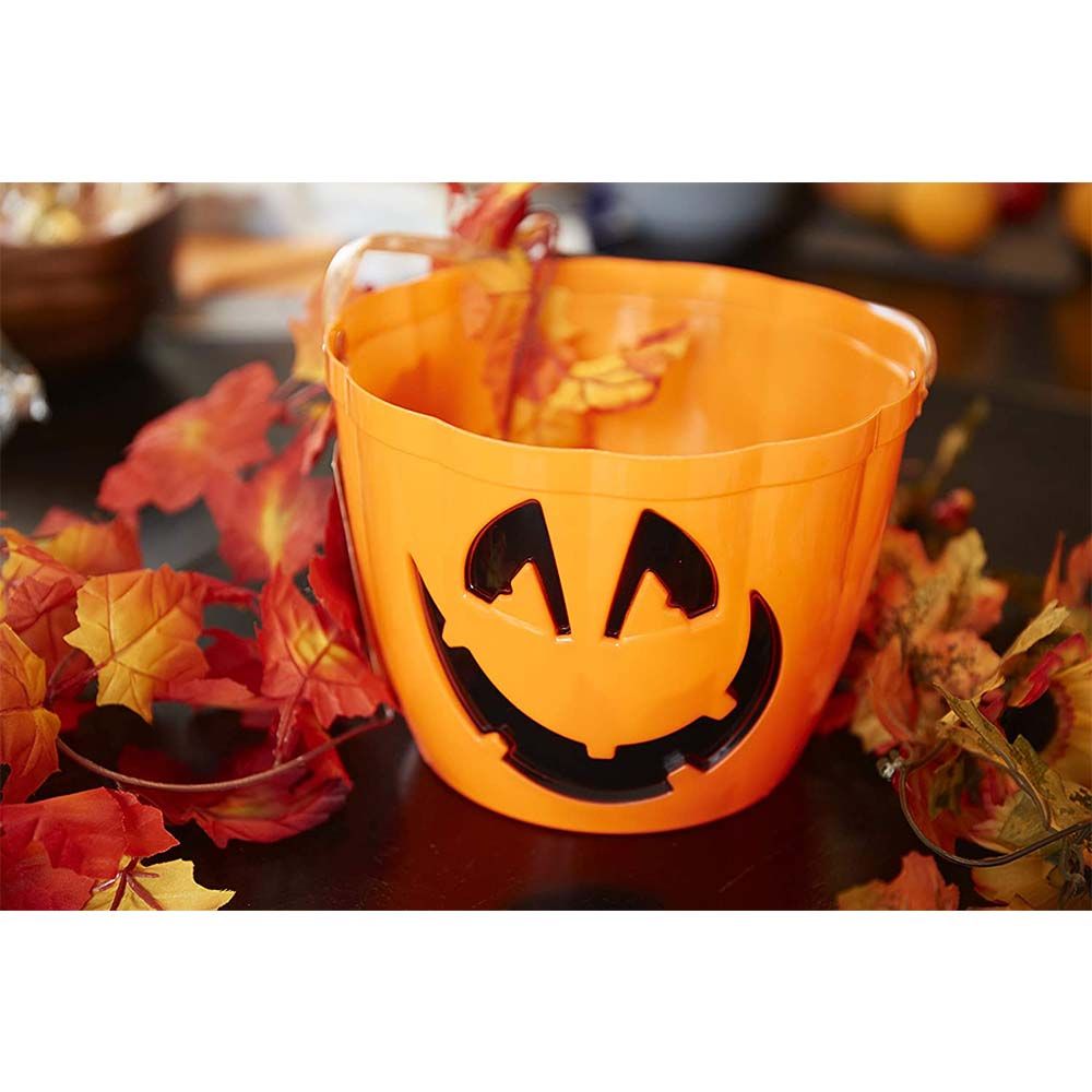 Party Magic - Pumpkin Bucket With Flashing Light - Orange