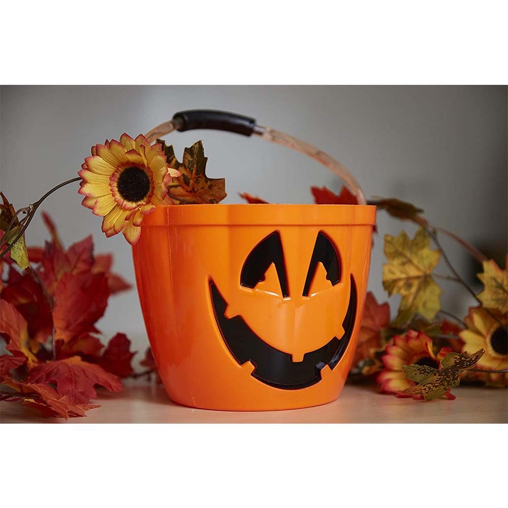 Party Magic - Pumpkin Bucket With Flashing Light - Orange