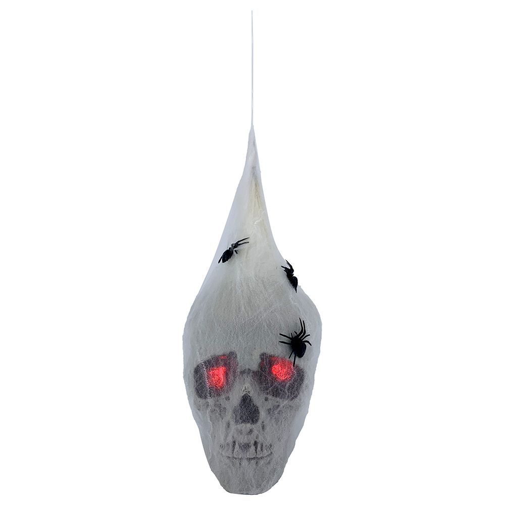 Party Magic - LED Hanging Skull W/ Spider Web