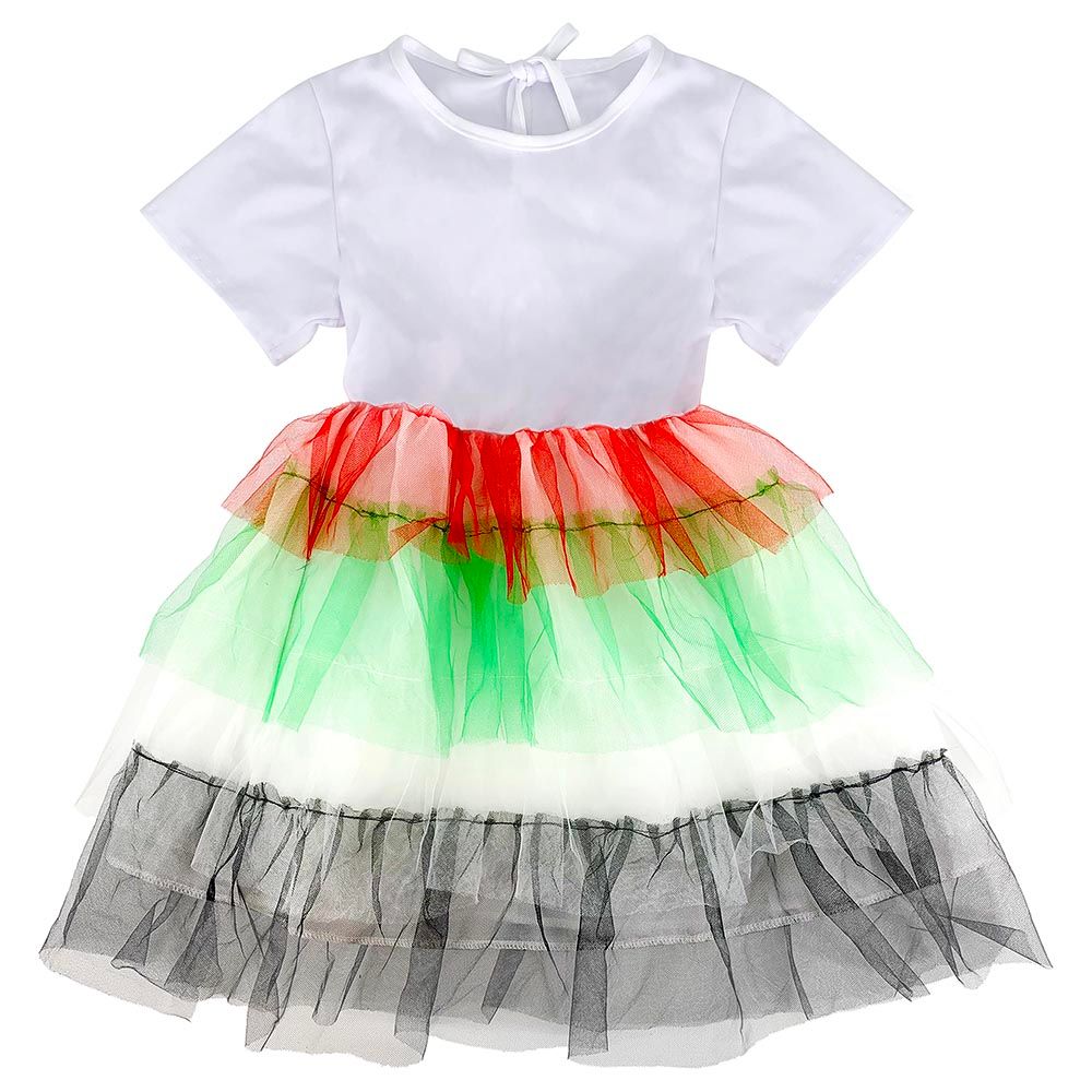 Party Magic - UAE Dress Frock - Red/Green/White/Black