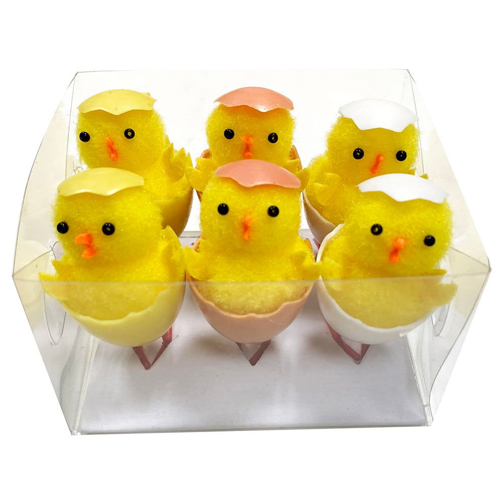 Party Magic - Easter Chicks In Egg Decor 6pcs Set