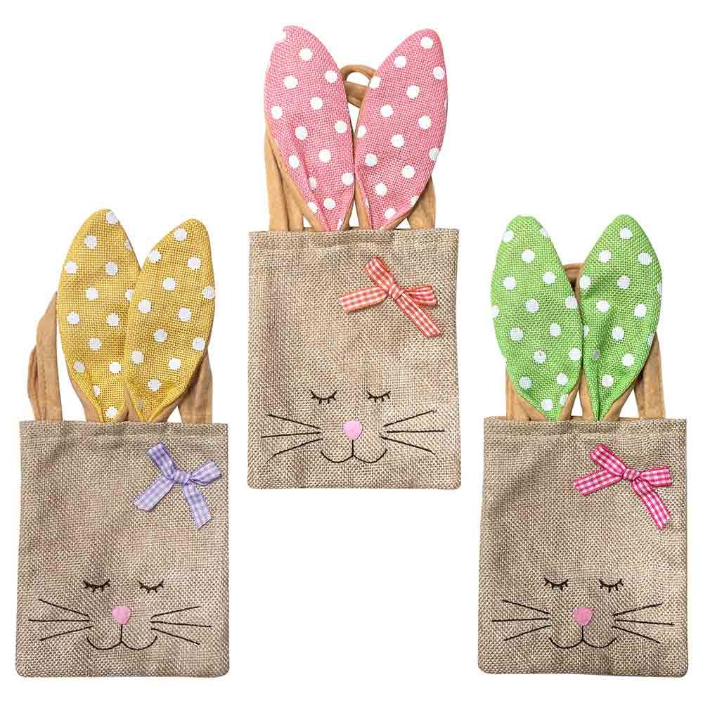 Party Magic - Easter Bunny Jute Bags Assorted