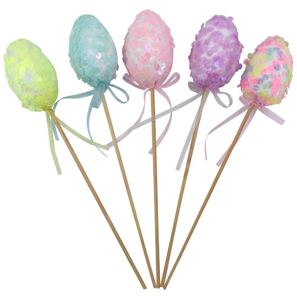 Party Magic - Easter Sequins Egg Picks 3pc-Set