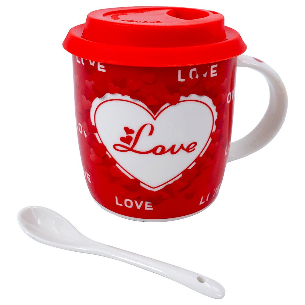 Party Magic - Valentine Mug with Lid - 12cm - Assorted 1pc