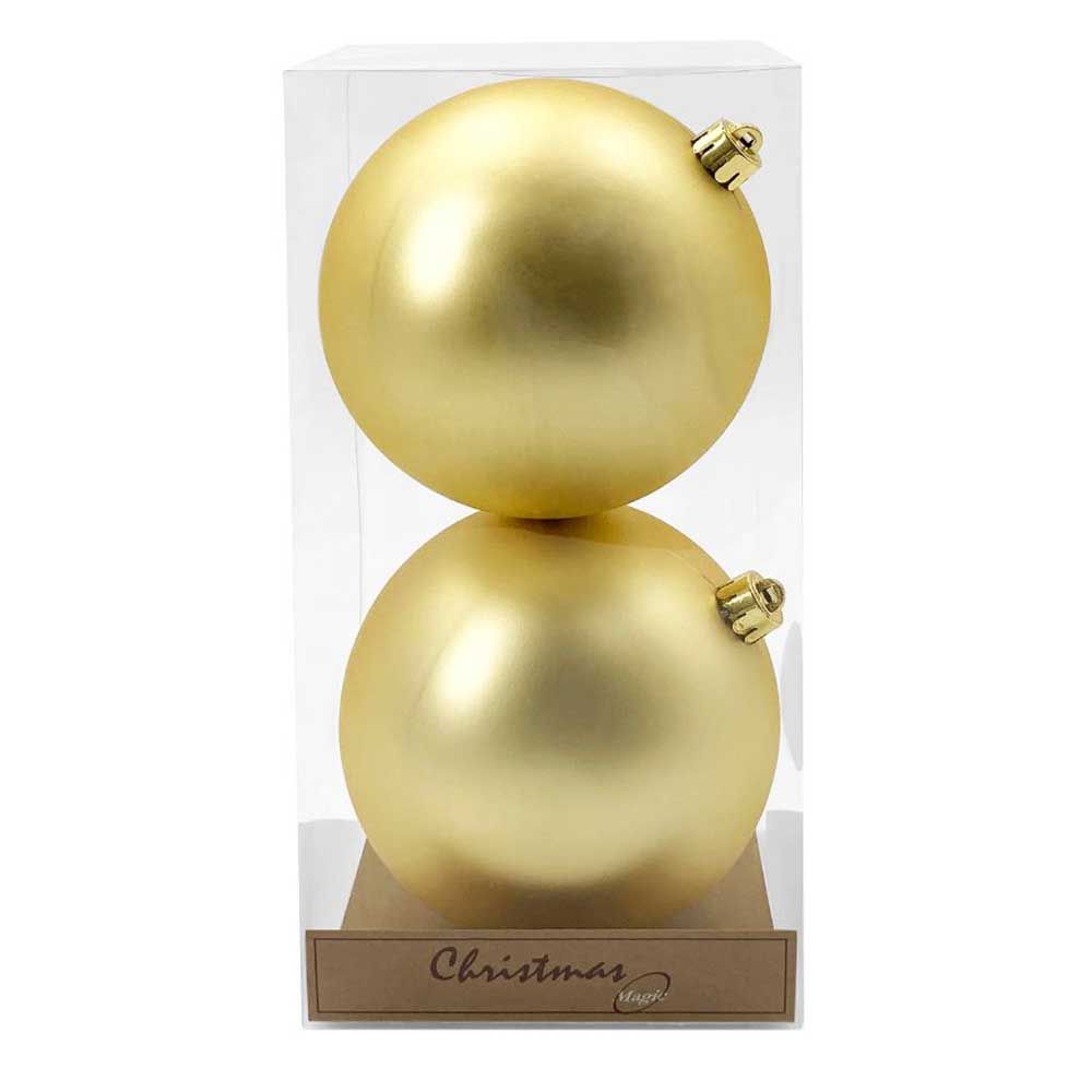 Christmas Magic - Matt Christmas Bauble 12 cm - Pack of 2 - Gold