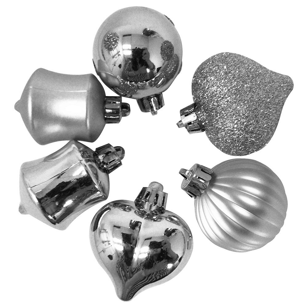 Christmas Magic - 12pcs Christmas Mini 4cm - Assortment - Silver