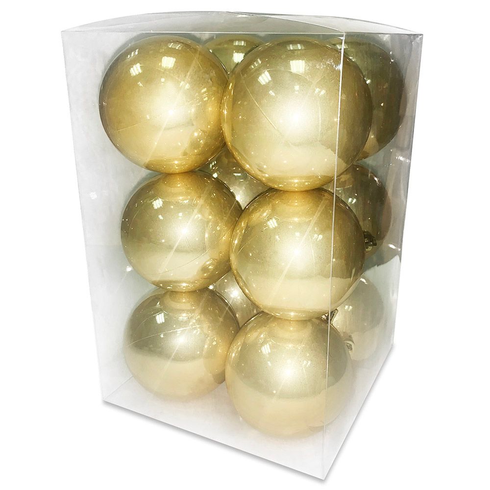 Christmas Magic - 12pcs Christmas Balls Pearl Finish 7cm - Gold