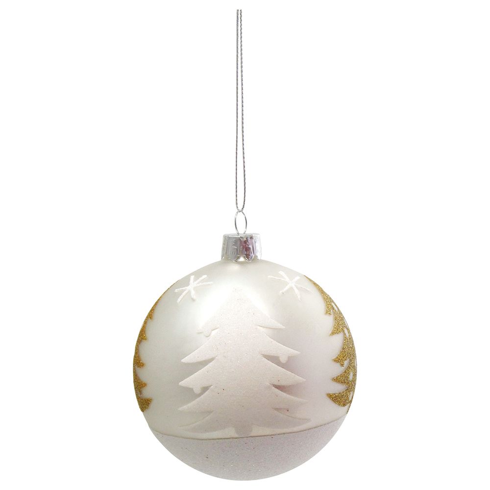 Christmas Magic - Glass Designer Bauble - Silver