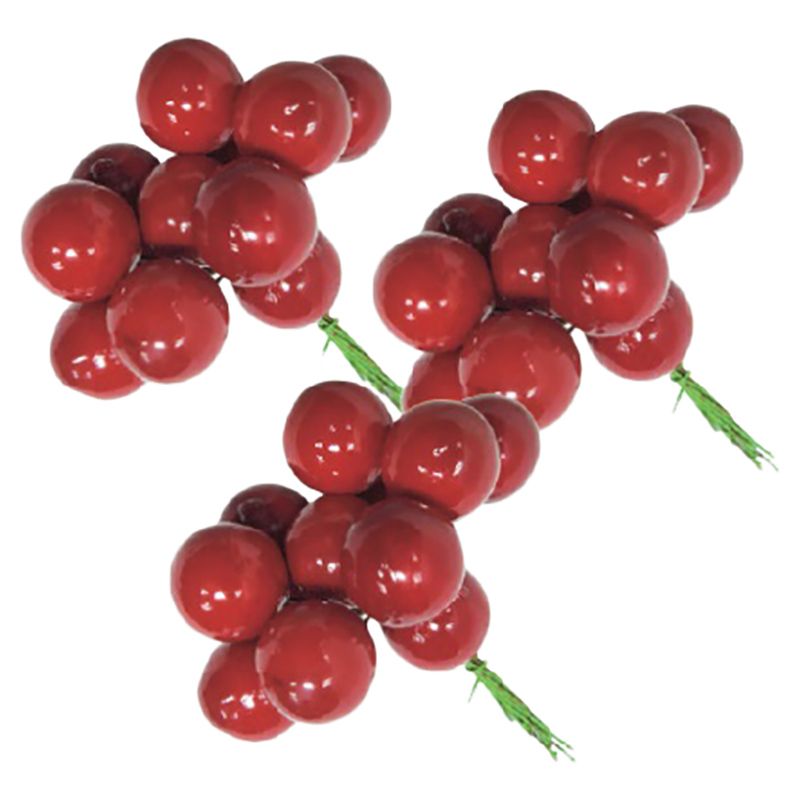 Christmas Magic - 6pcs Berries 1.4cm - Red