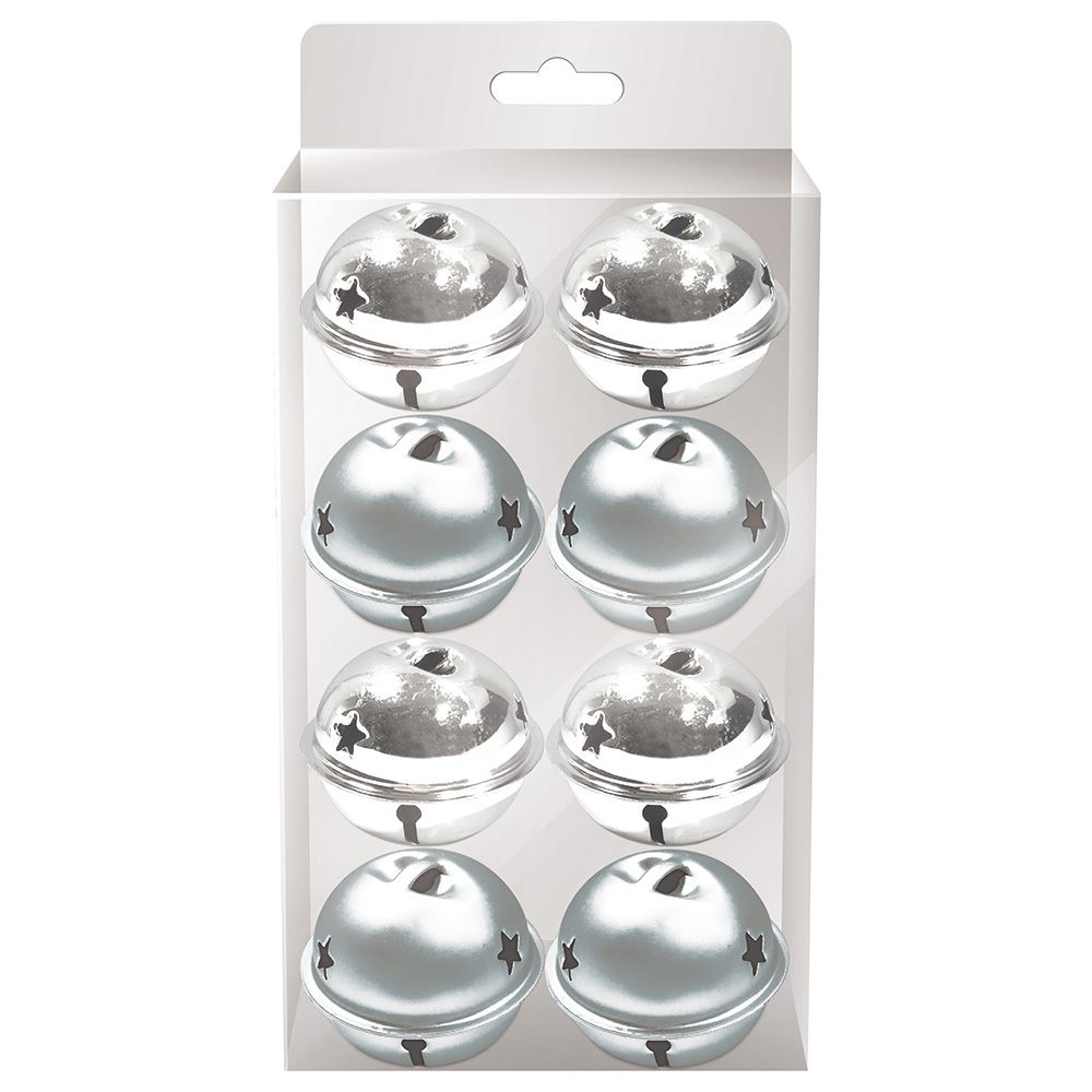 Christmas Magic - 8pcs Bells 4cm - Silver