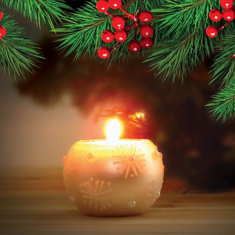 Christmas Magic - 2pcs Tealight Holders - White