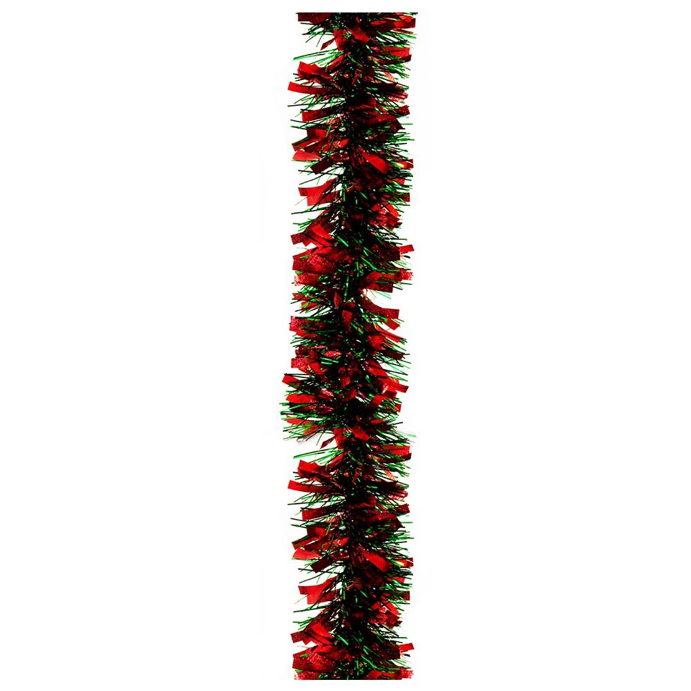 Party Zone -  Tinsel Garland,  Green/Red