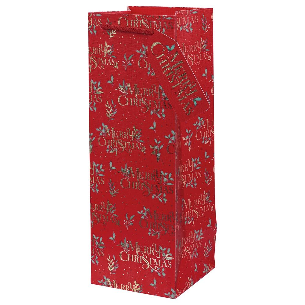 Tom Smith - Merry Christmas Bottle Bag - Red