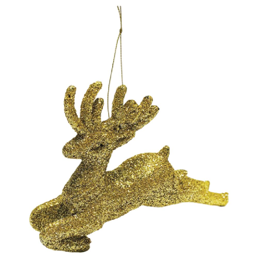 Christmas Magic - 3pcs Hanging Deer Decoration 7cm - Gold