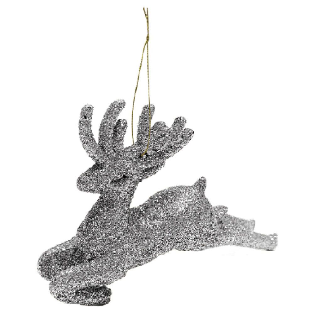 Christmas Magic - 3pcs Hanging Deer Decoration 7cm - Silver