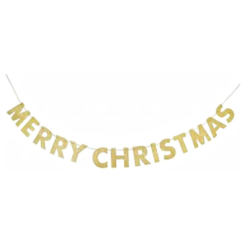 Party Zone - Merry Christmas Banner With Glitter 9 Feet