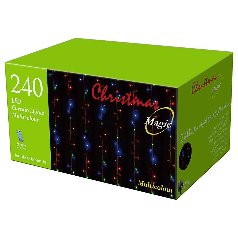 Christmas Magic - 240 LED Multicolour Curtain Lights