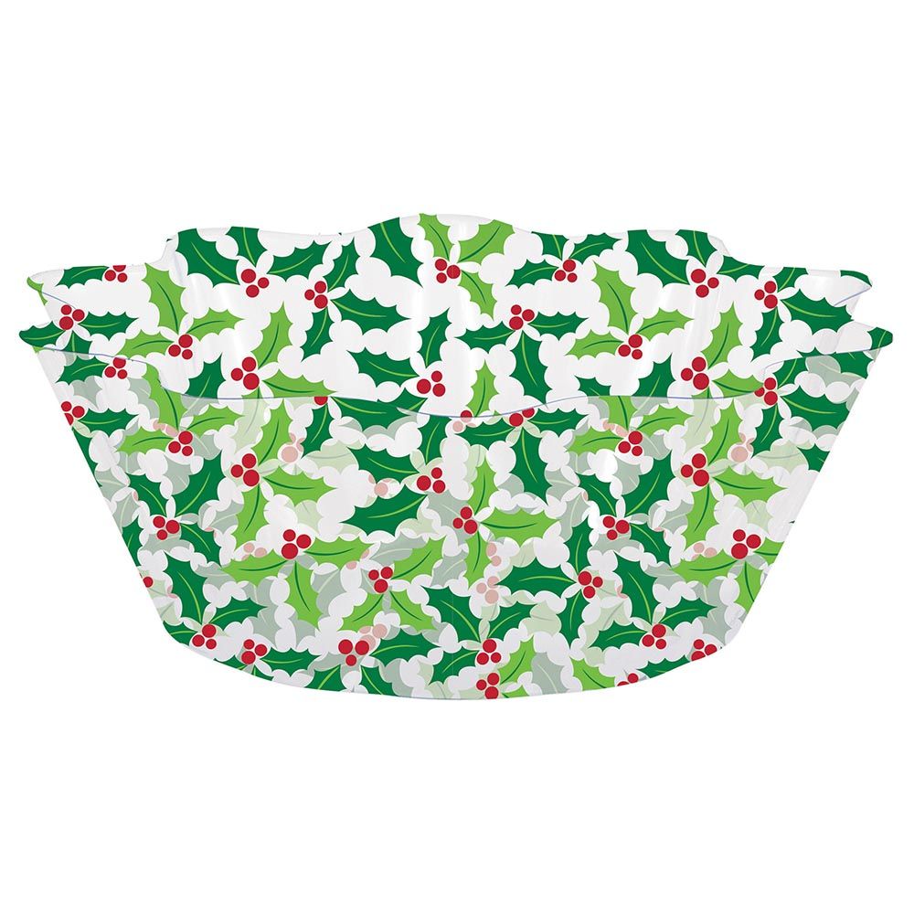 Creative Converting - Holly Plastic Fluted Deep Bowl - 8 x 3 inch