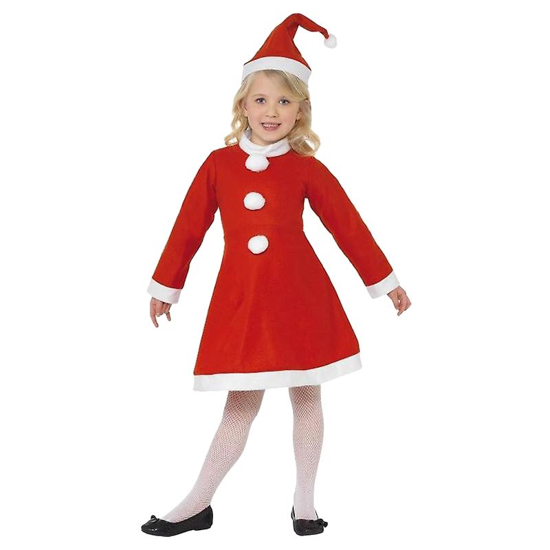 Smiffys - Santa Girl Costume With Dress & Hat Red - Medium