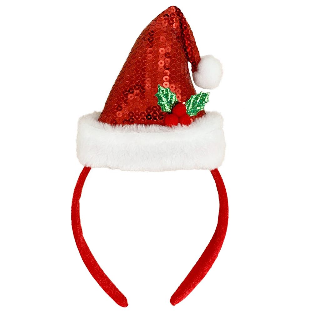 Christmas Magic - Christmas Sequins Santa Headband - Red